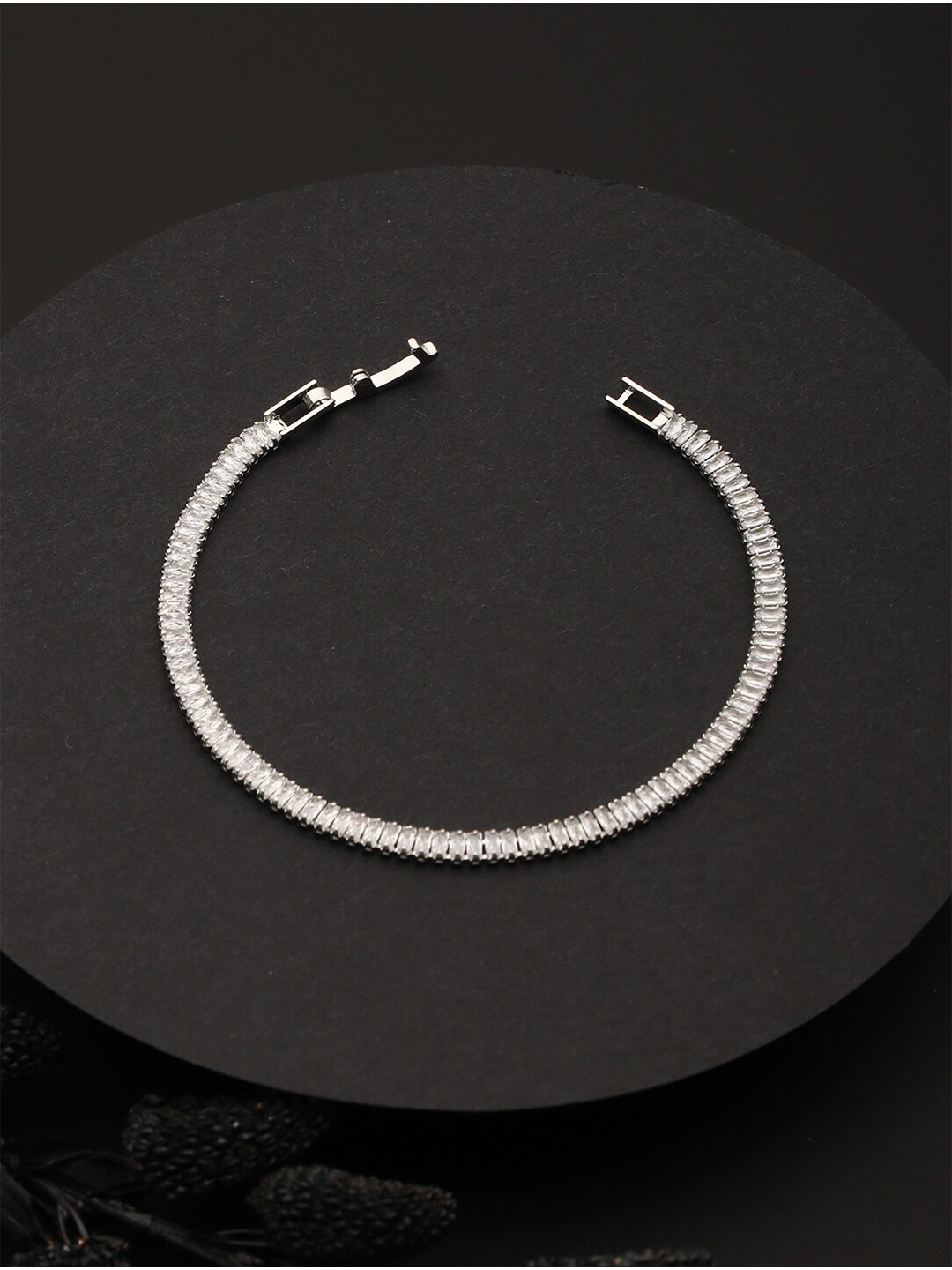 

Priyaasi Women Silver-Plated AD Link Bracelet
