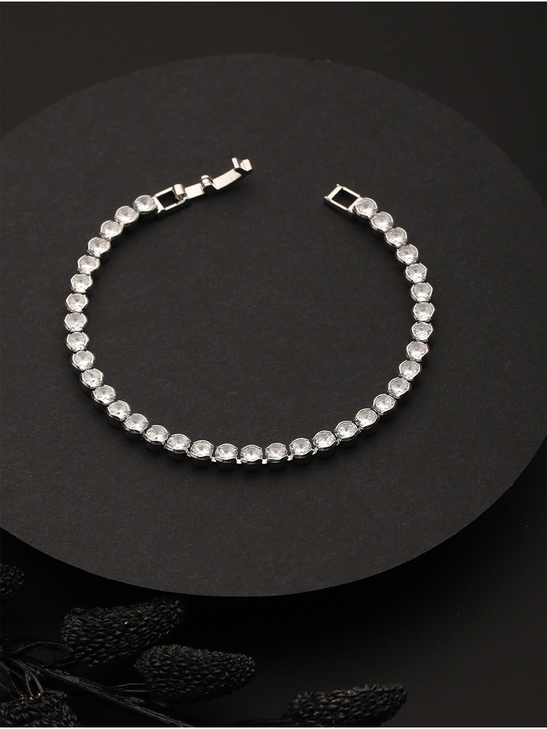 

Priyaasi Women Silver-Plated AD Link Bracelet
