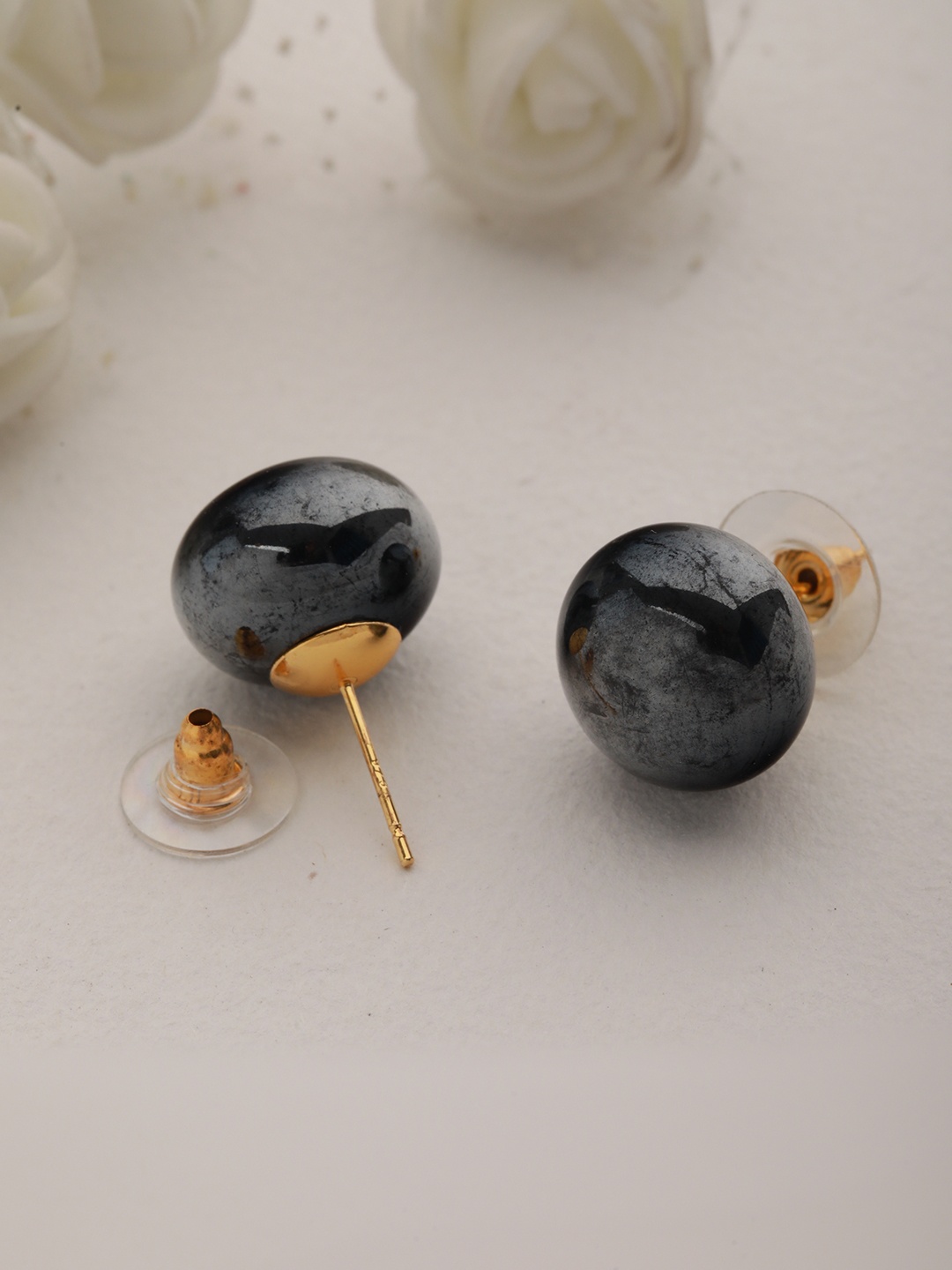 

Priyaasi Grey Contemporary Studs Earrings