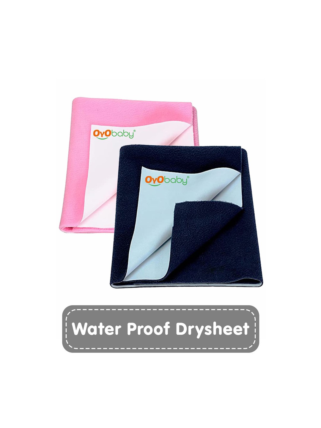 

OyO Baby Pack of 2 Blue & Pink Waterproof Dry sheet Polycotton Mattress Protector