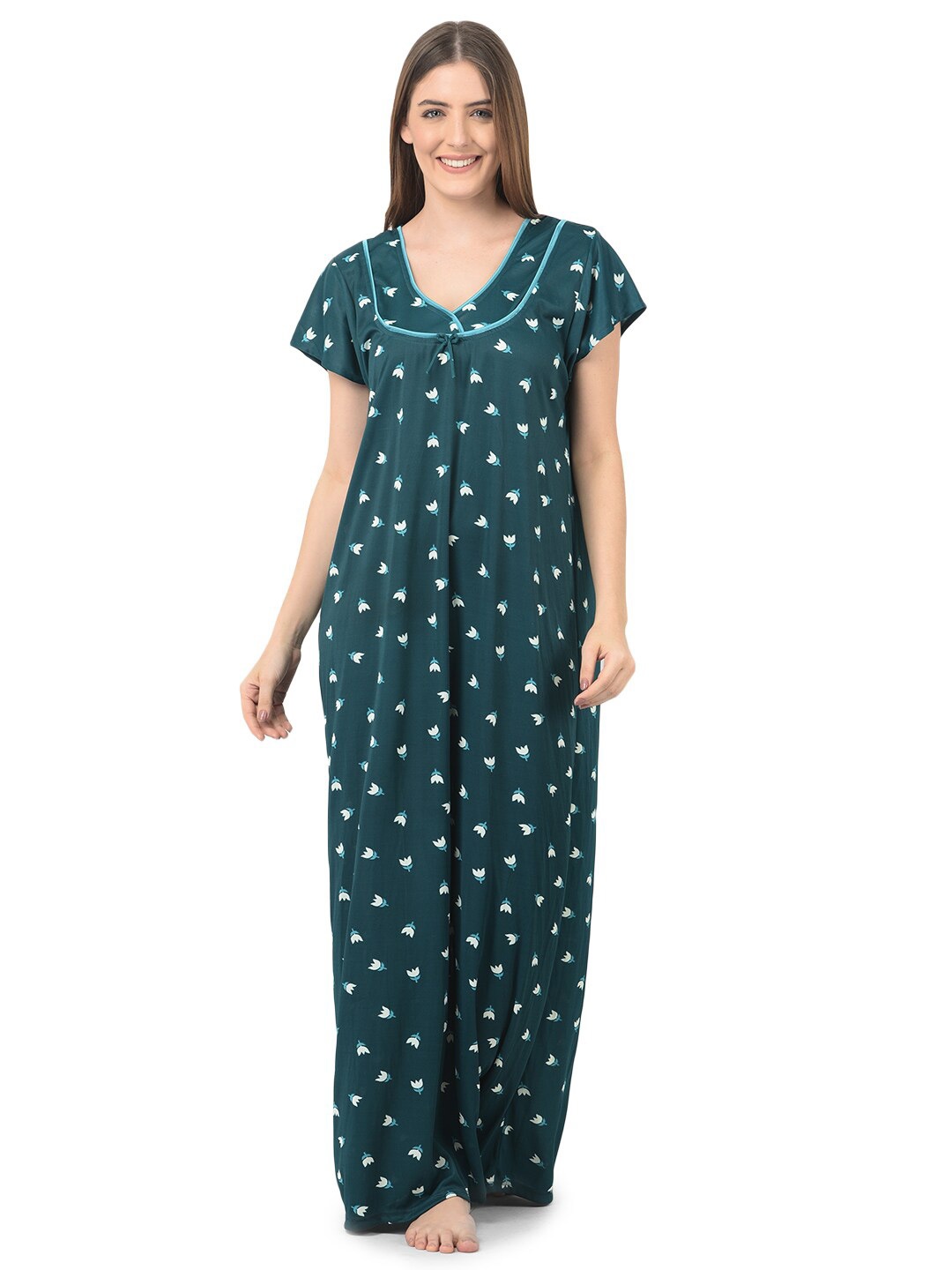 

Noty Floral Printed Maxi Nightdress, Green