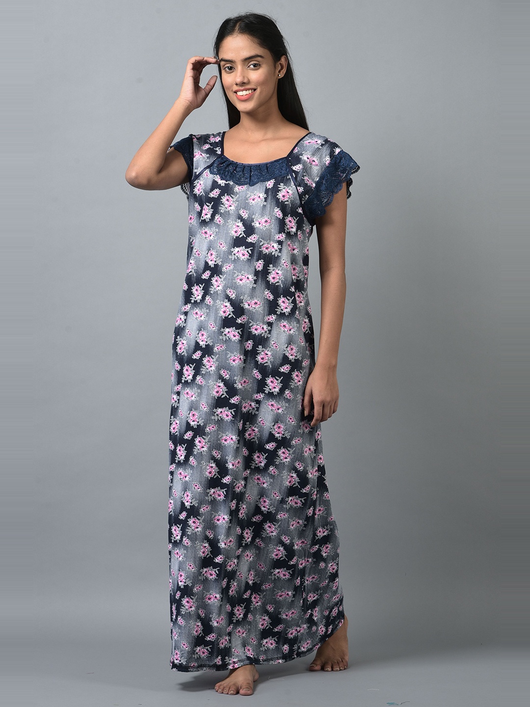 

Noty Floral Printed Maxi Nightdress, Blue