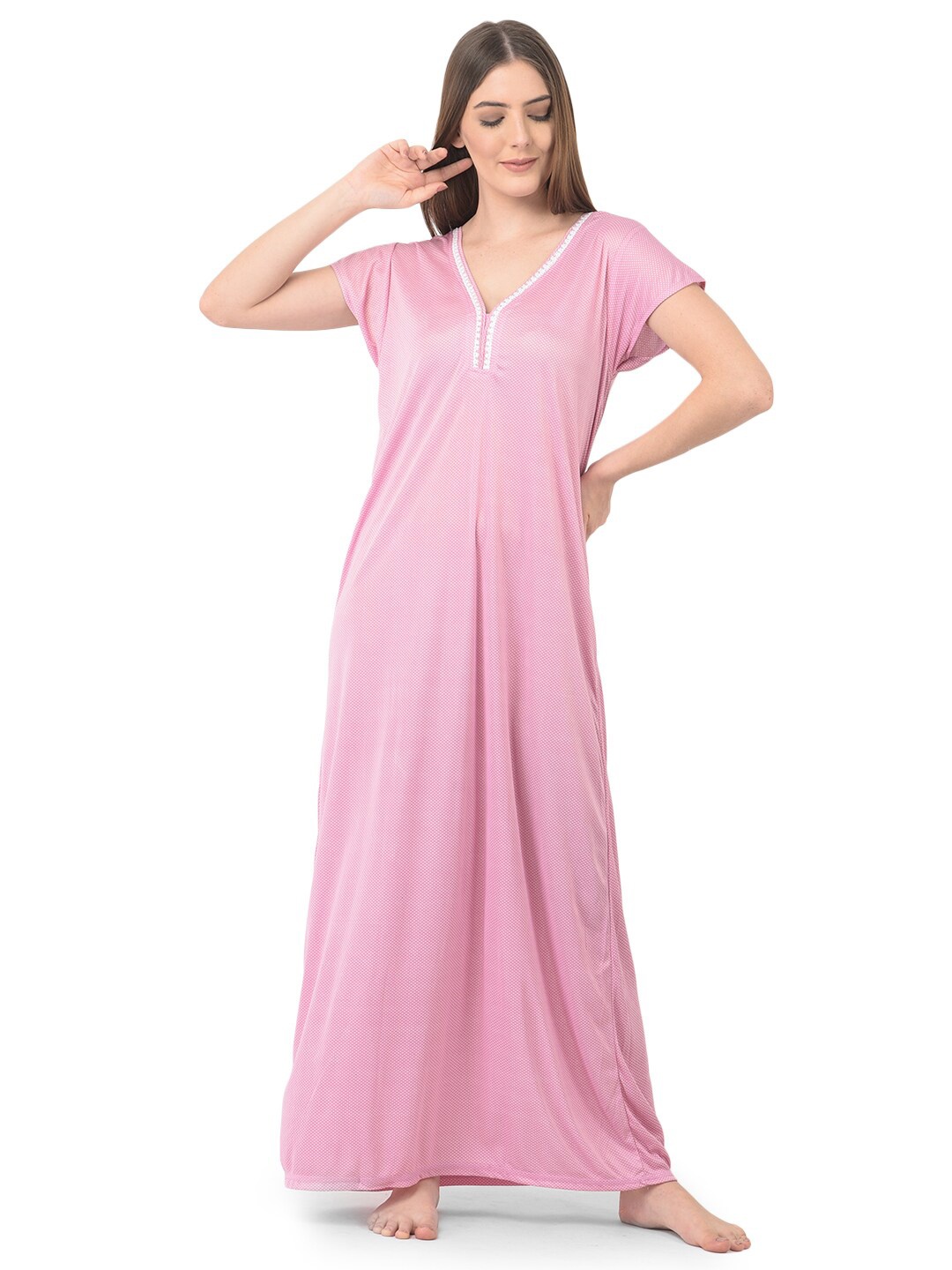 

Noty Printed Maxi Nightdress, Pink