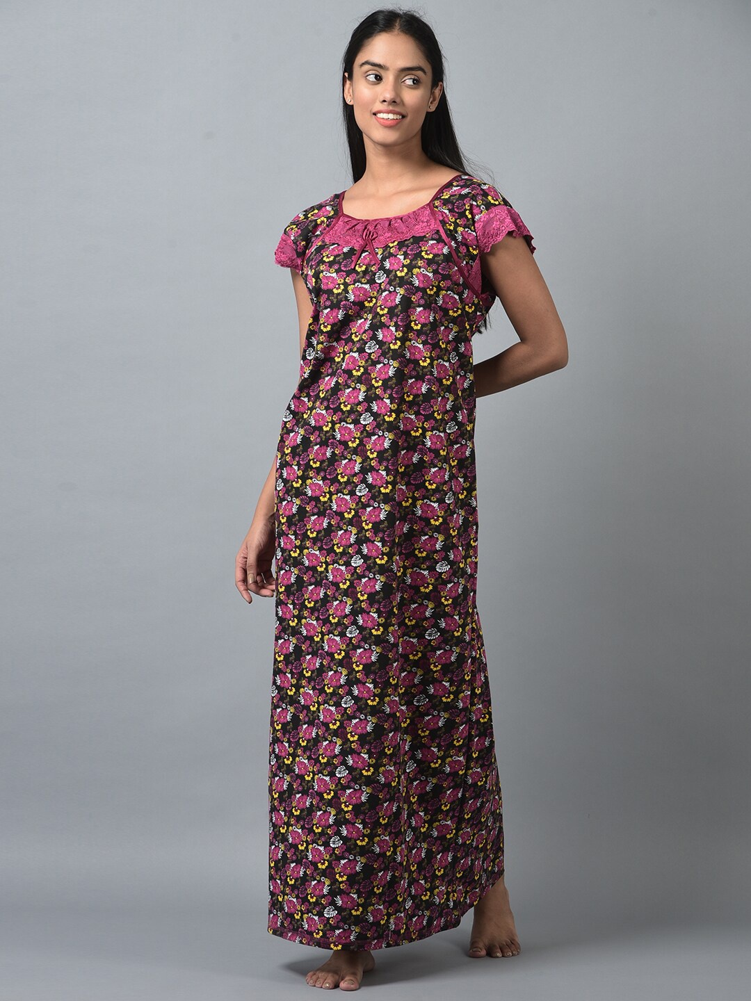 

Noty Floral Printed Maxi Nightdress, Rose