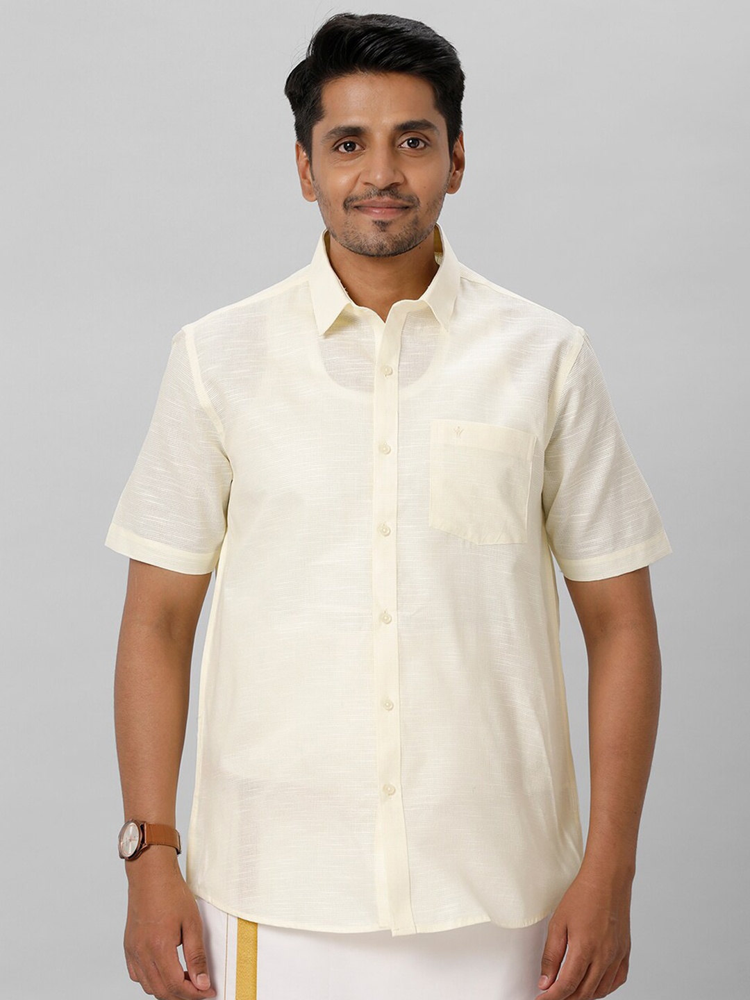 

Ramraj Spread Collar Short Sleeves Casual Shirt, Yellow