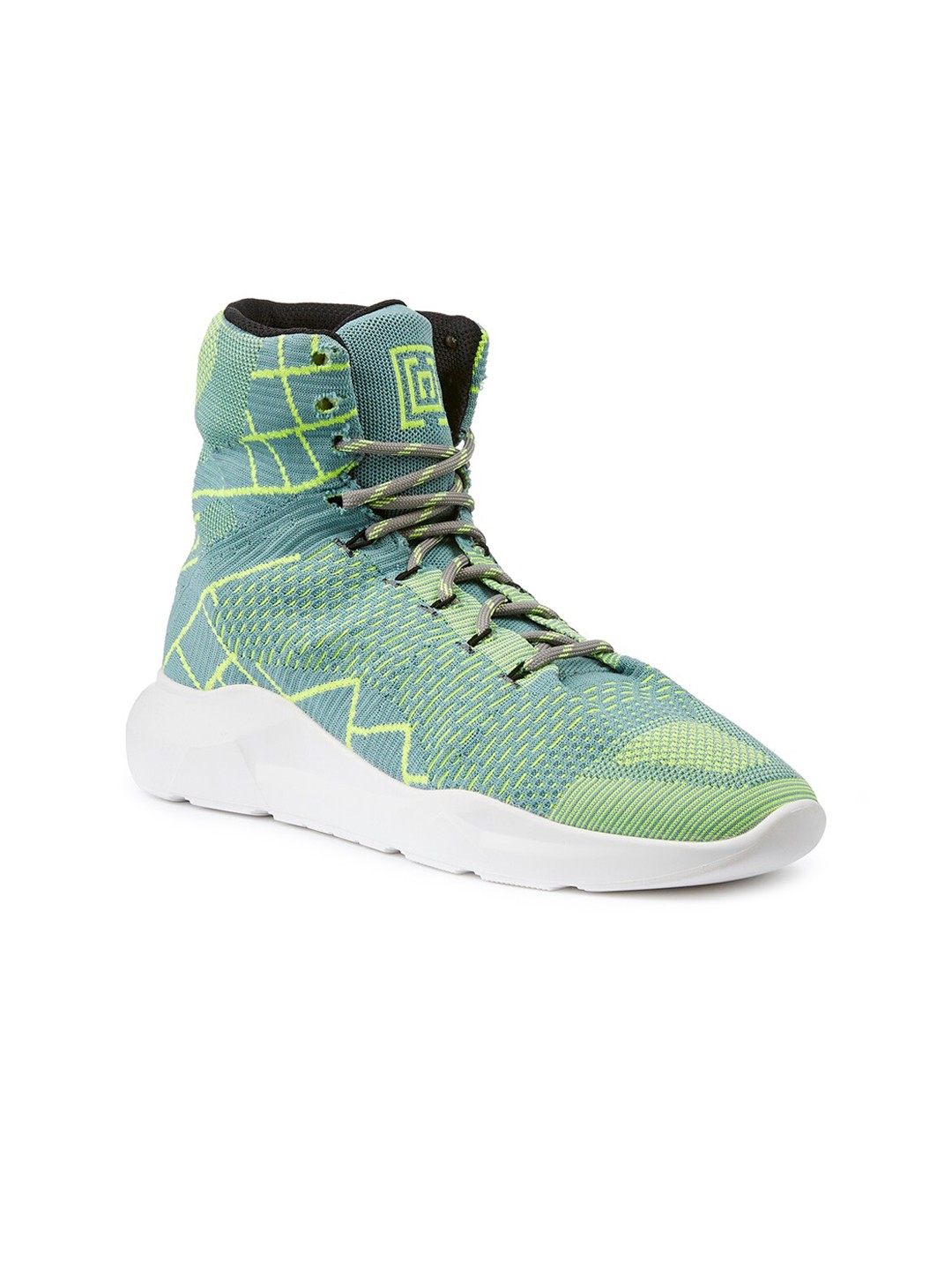 

FREESOUL FREENICK VAPOUR STEEL Mid Top Printed Textile Contrast Sole Sneakers, Sea green