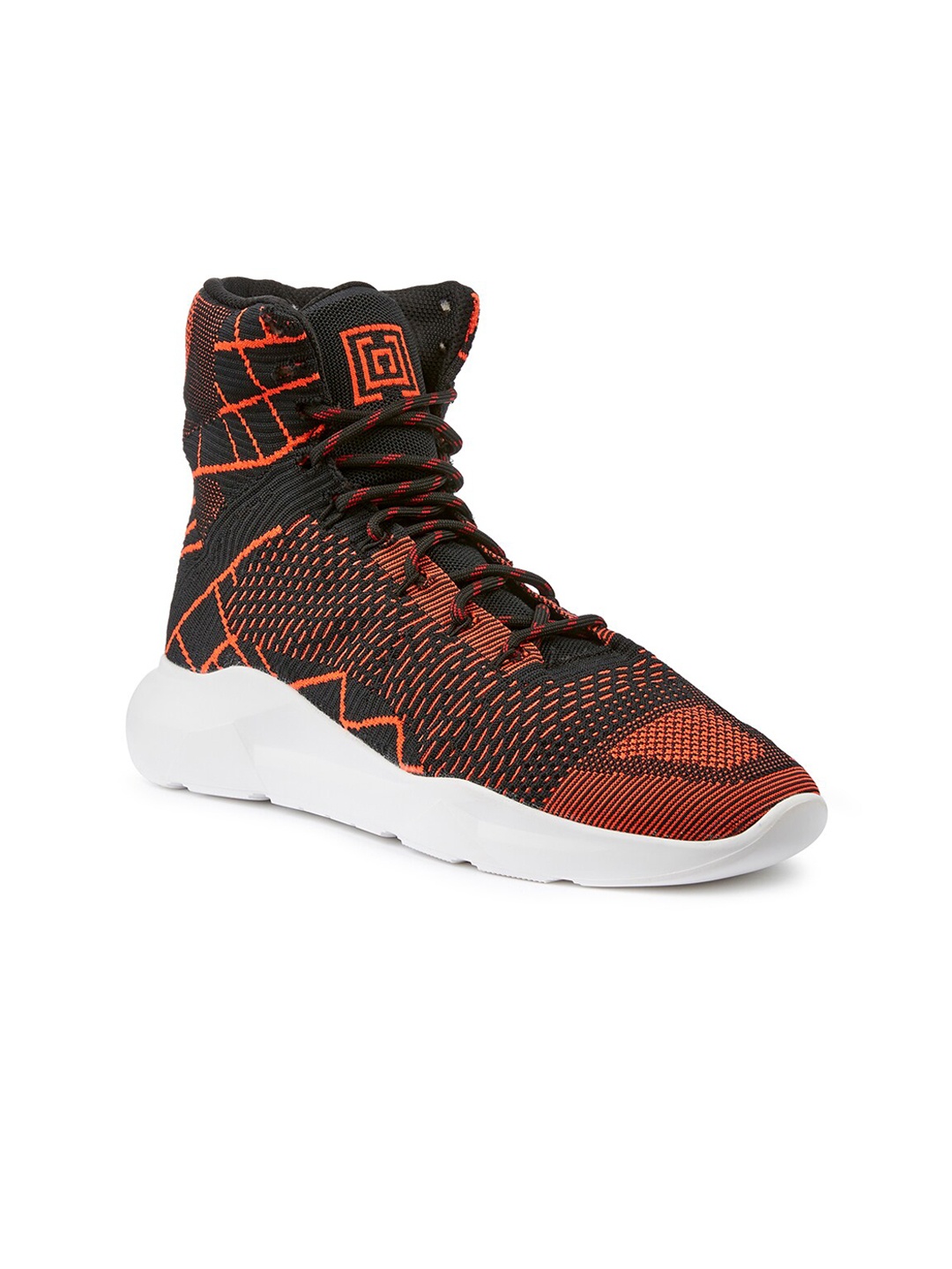 

FREESOUL Woven Design Mid-Top Sneakers, Orange