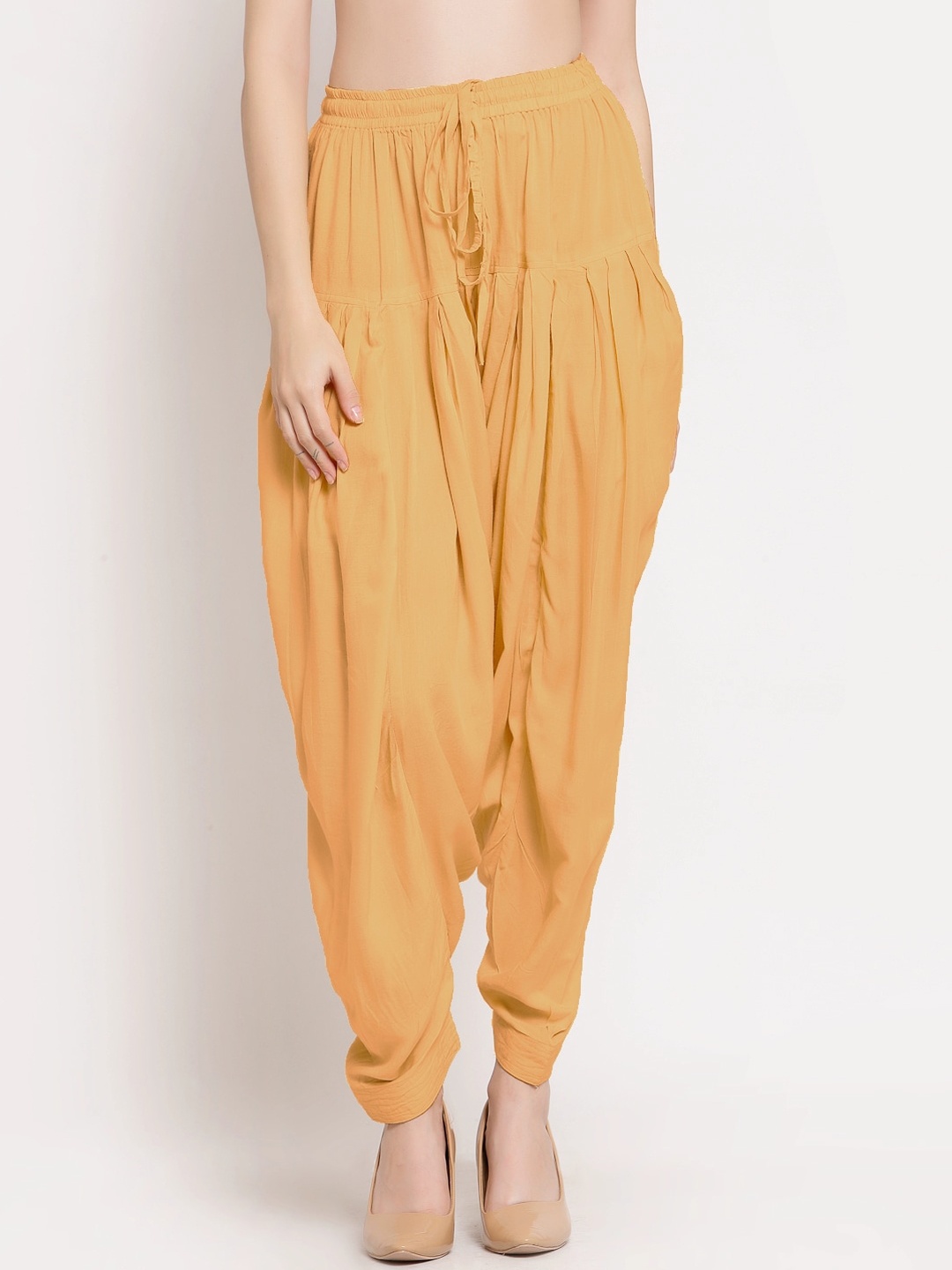 

PATRORNA Women Loose-Fit Tie-Up Salwar, Peach