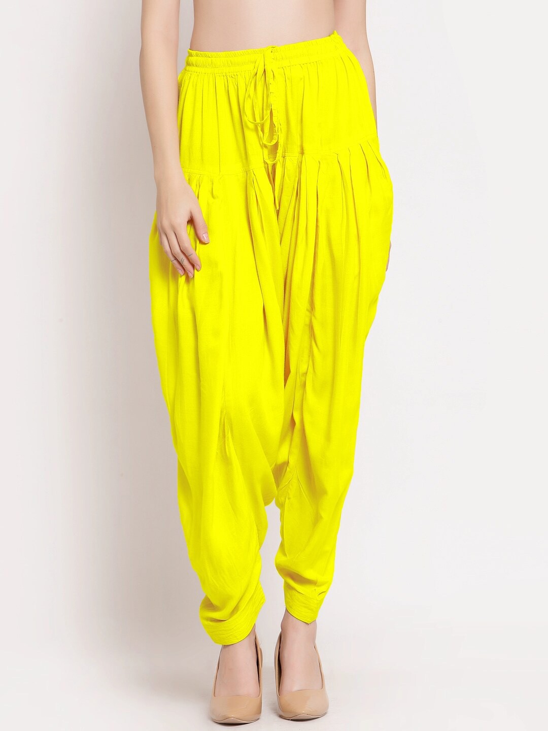 

PATRORNA Women Loose-Fit Ankle Length Mid-Rise Salwar, Yellow