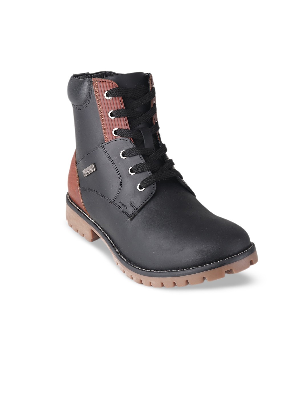

Red Chief Men Mid Top Leather Lightweight Block Heel Regular Boots, Black