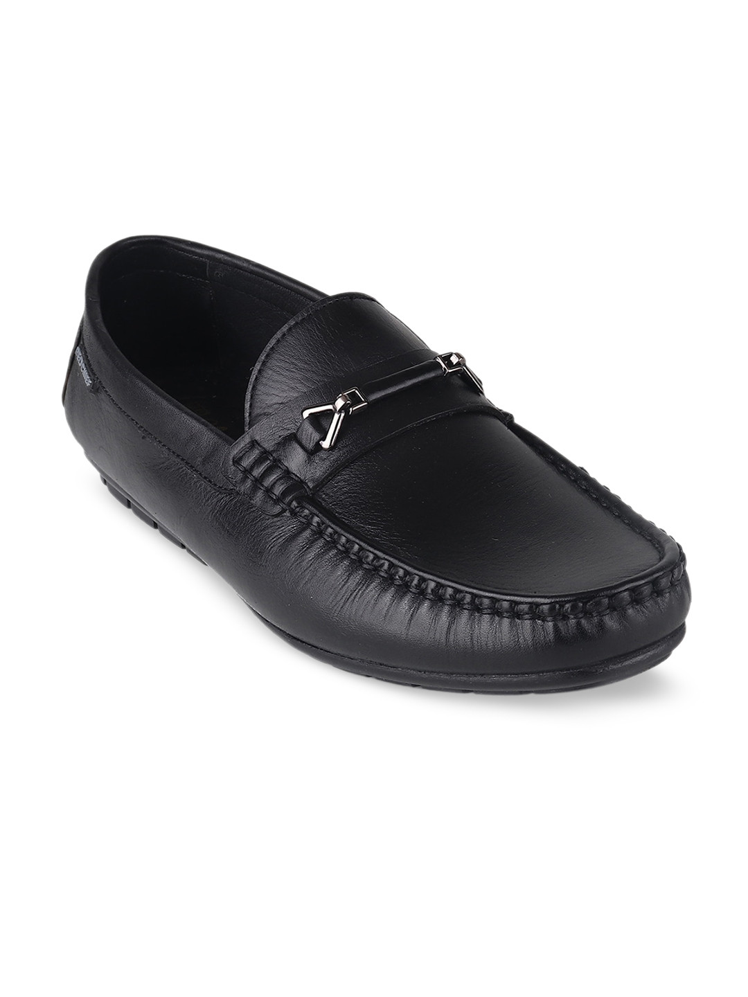 

Red Chief Men Leather Formal Horsebit Loafers, Black