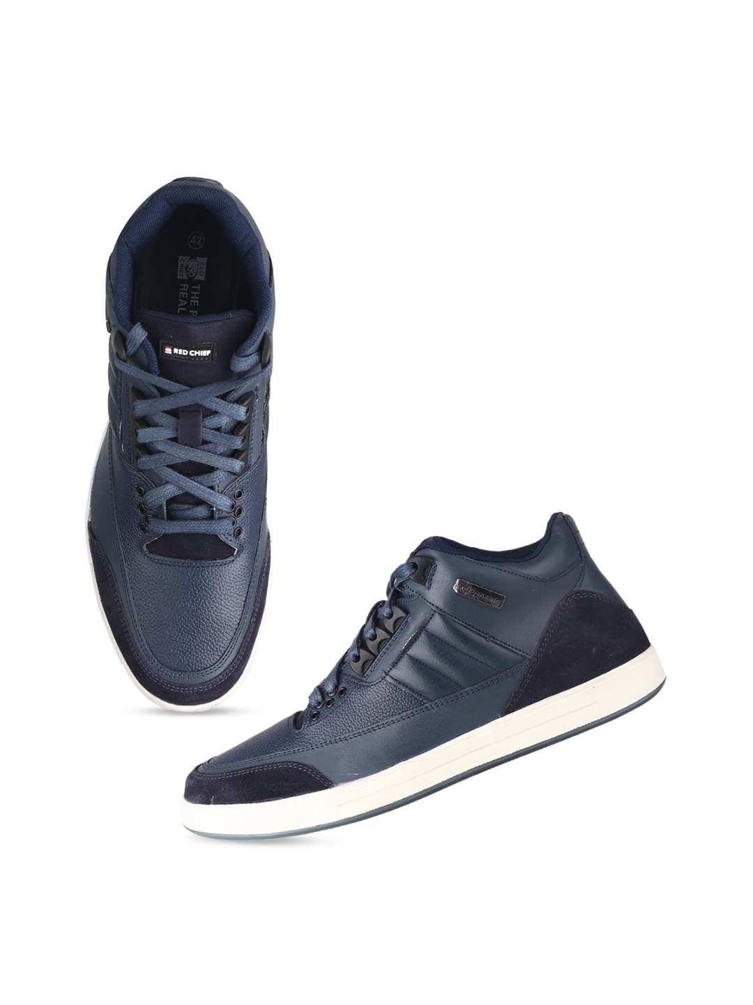 

Red Chief Men Textured Leather Sneakers, Navy blue