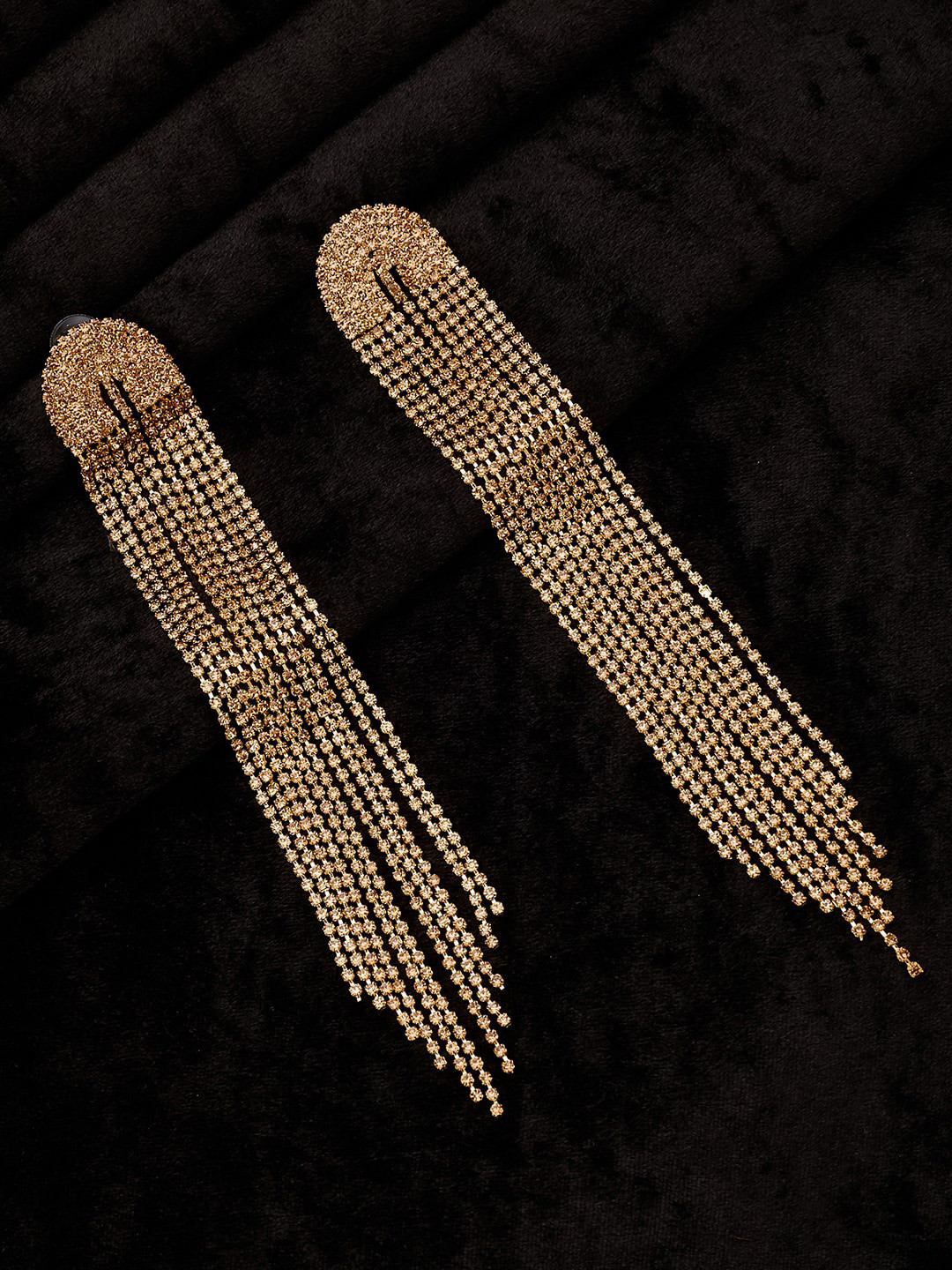 

ATIBELLE Gold-Plated Stone Studded Drop Earrings