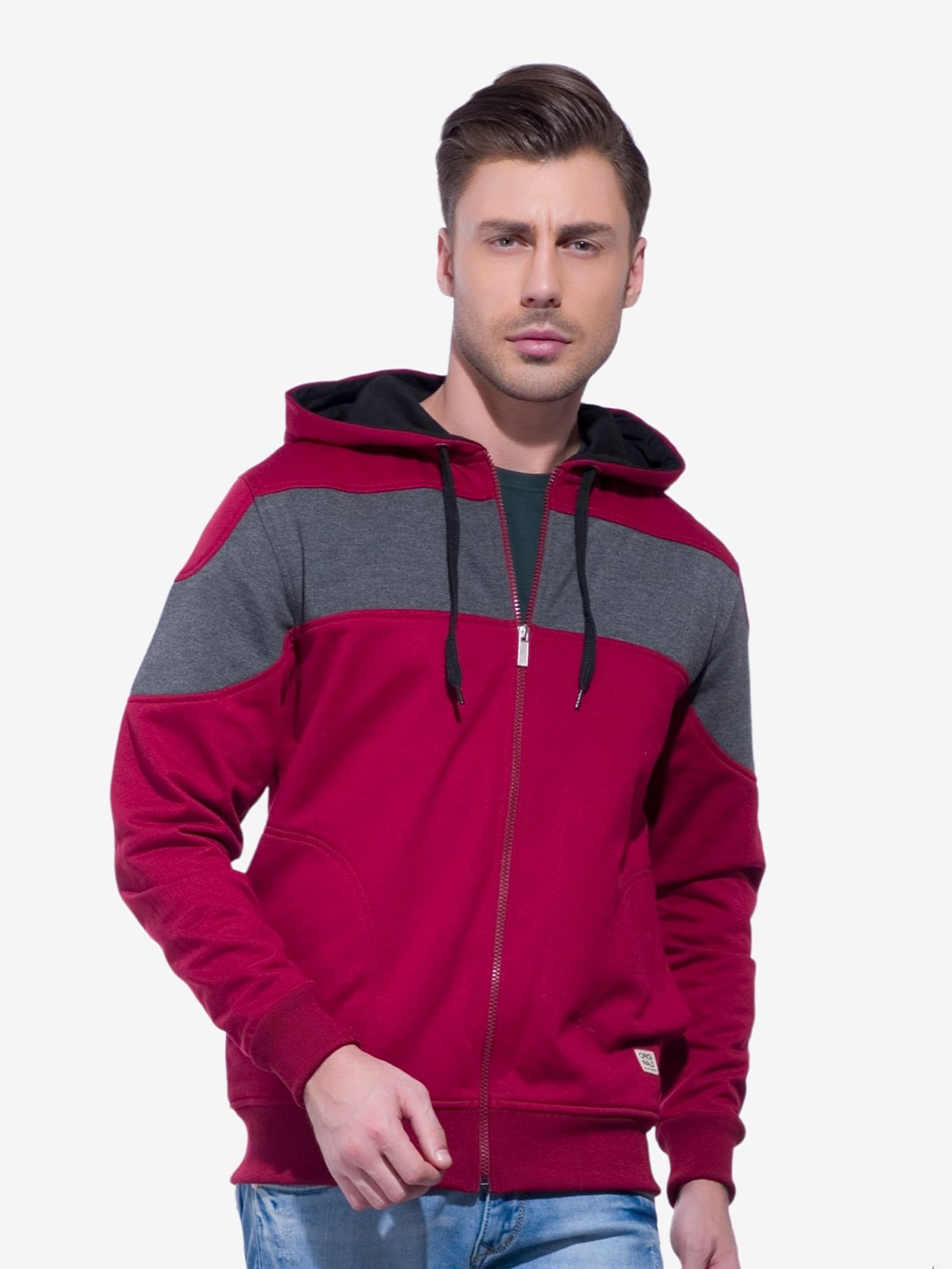 

Alan Jones Colourblocked Hooded Sweatshirt, Maroon