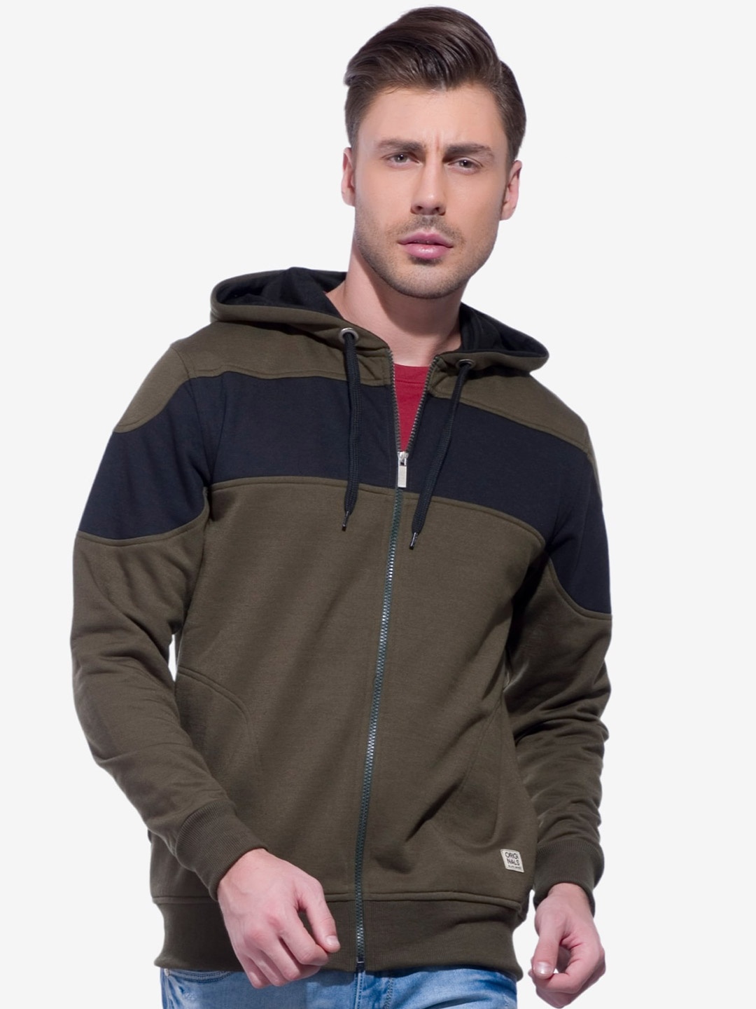 

Alan Jones Colourblocked Hooded Sweatshirt, Olive