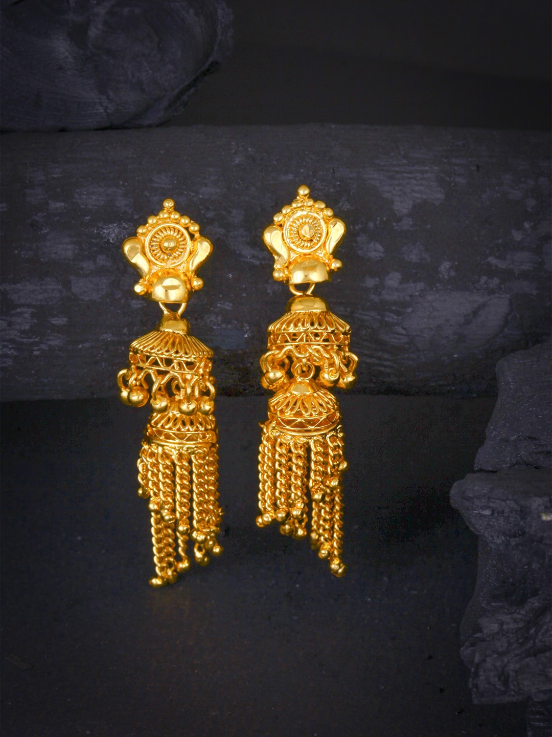 

MEENAZ Gold-Plated Jhumkas Earrings