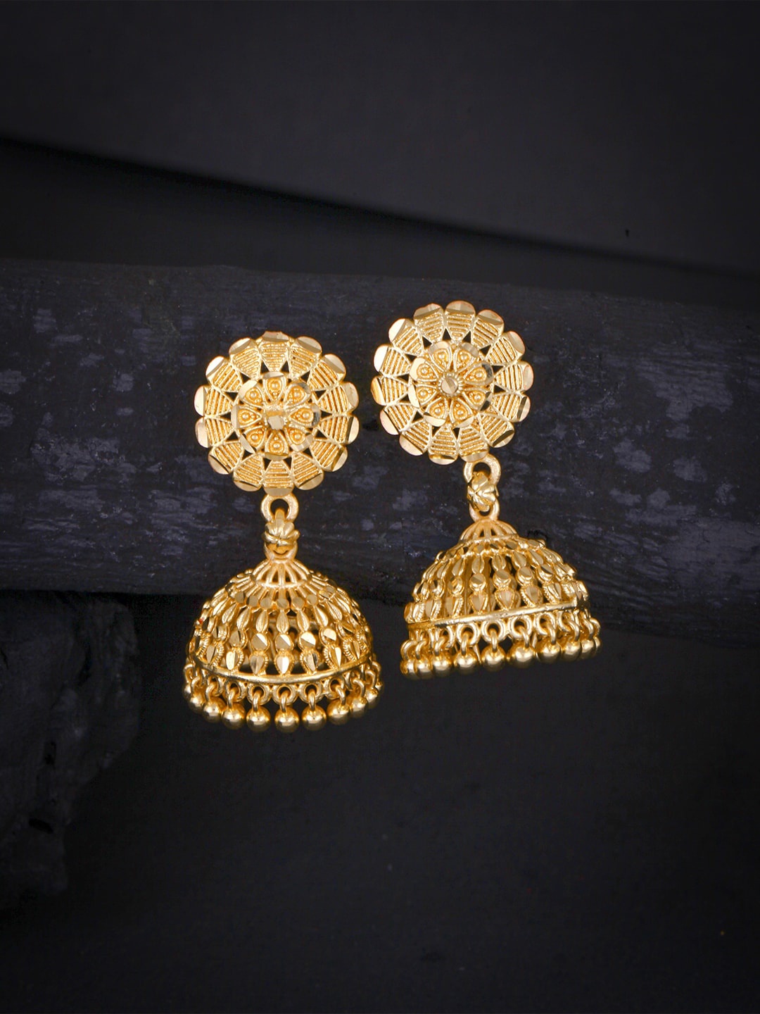 

MEENAZ Gold-Plated Dome Shaped Jhumkas