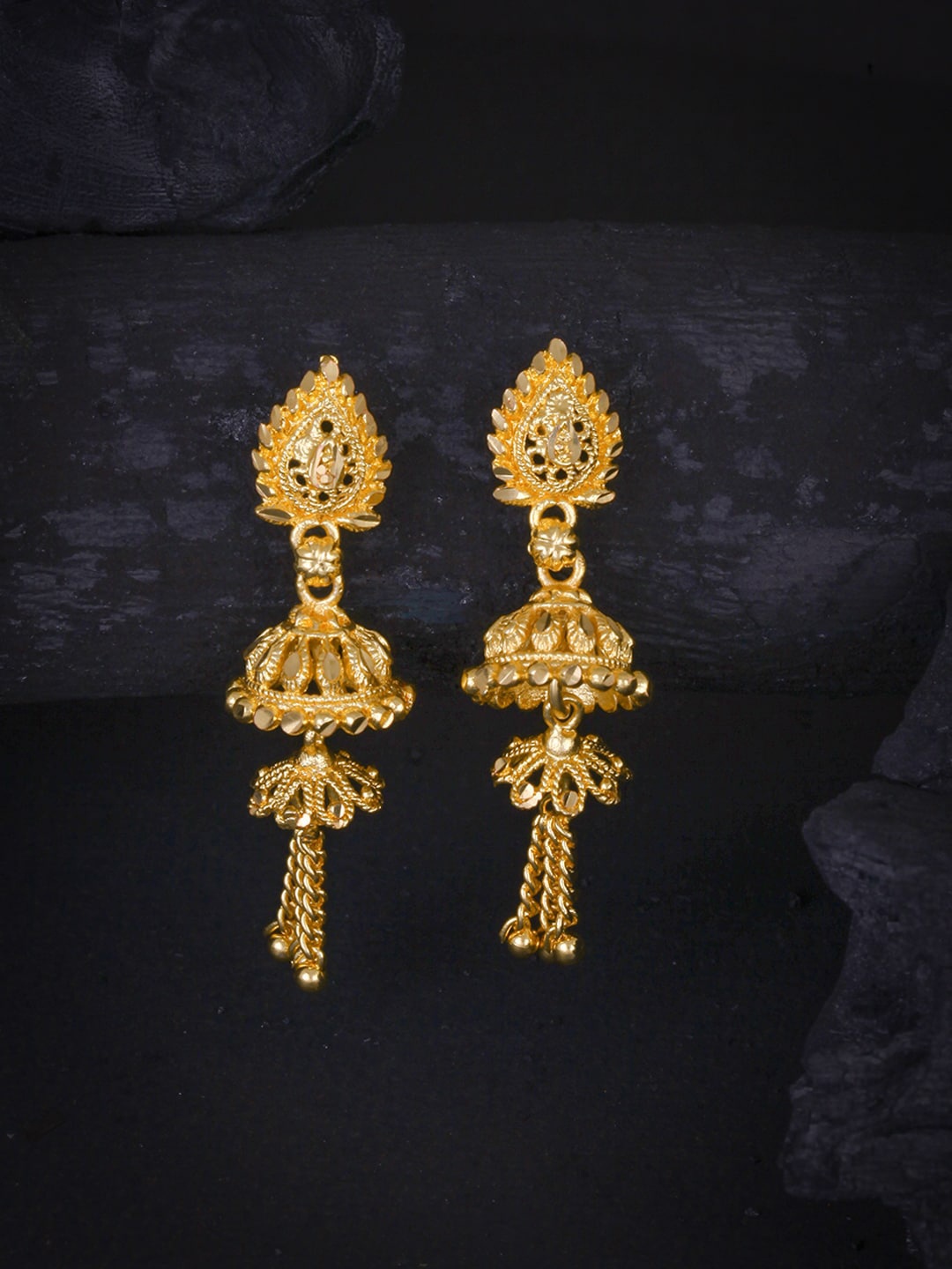 

MEENAZ Gold-Plated Dome Shaped Jhumkas