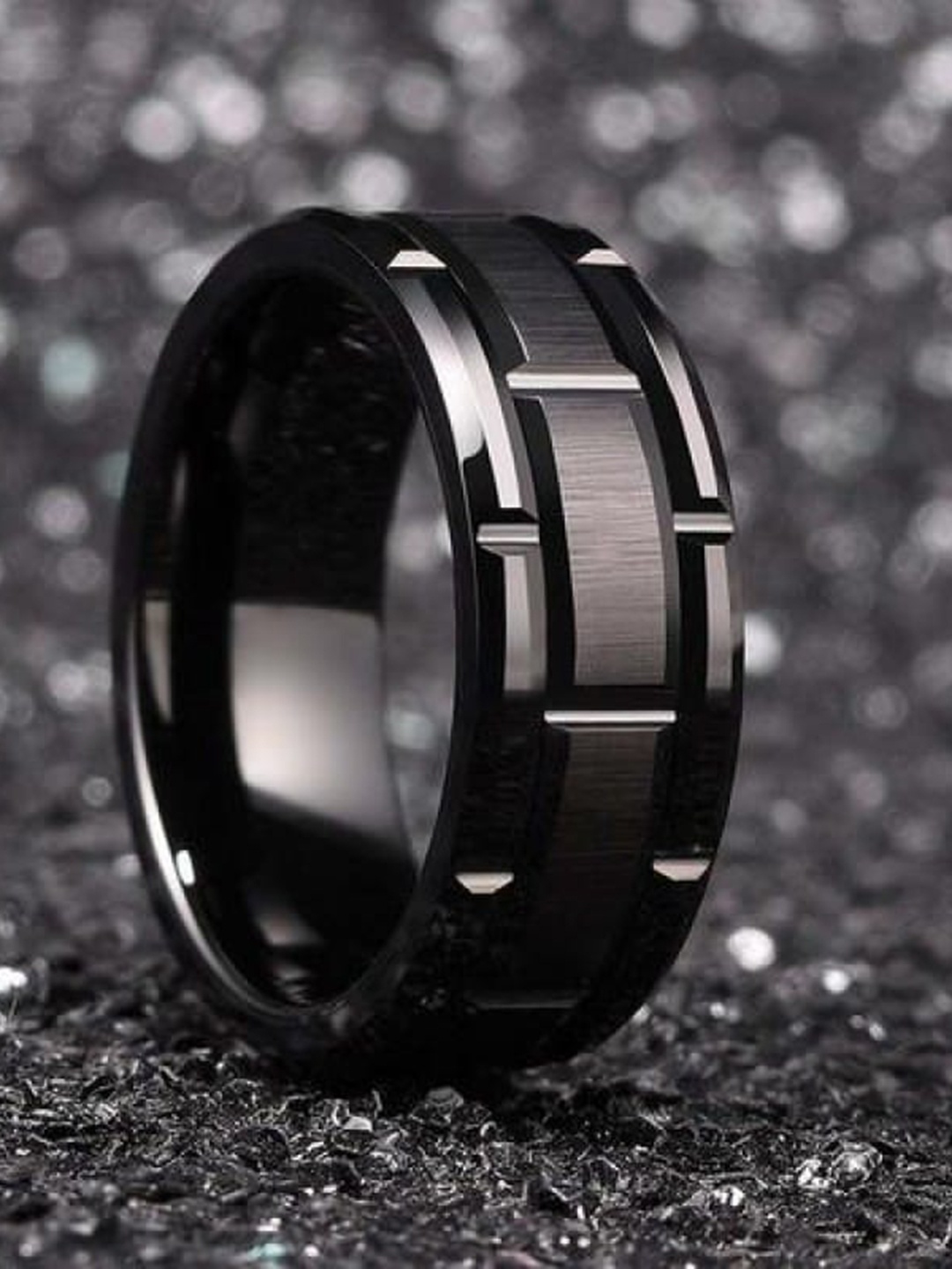 

MEENAZ Unisex Silver-Plated Textured Finger Ring