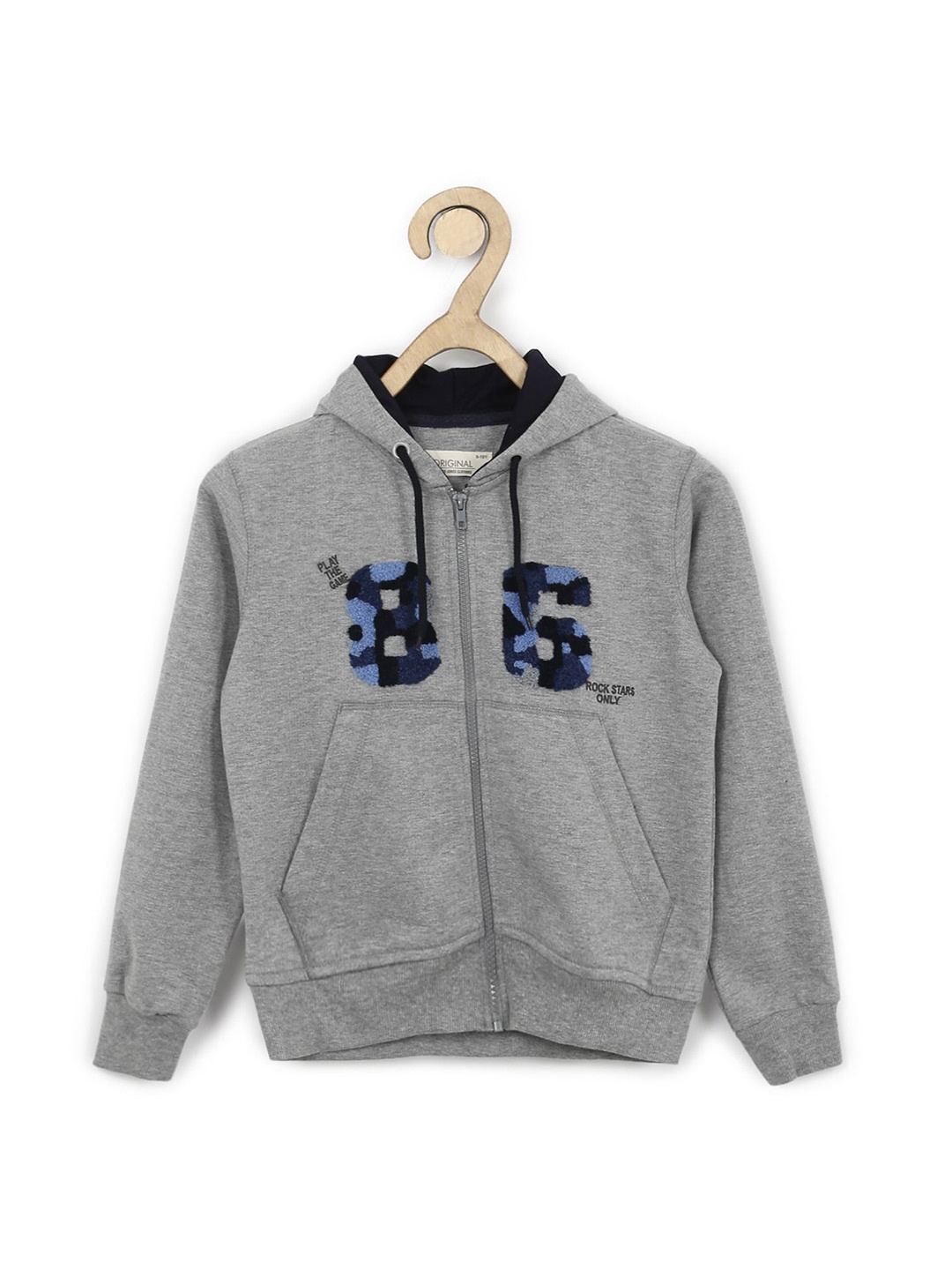 

Alan Jones Boys Embroidered Hooded Sweatshirt, Grey