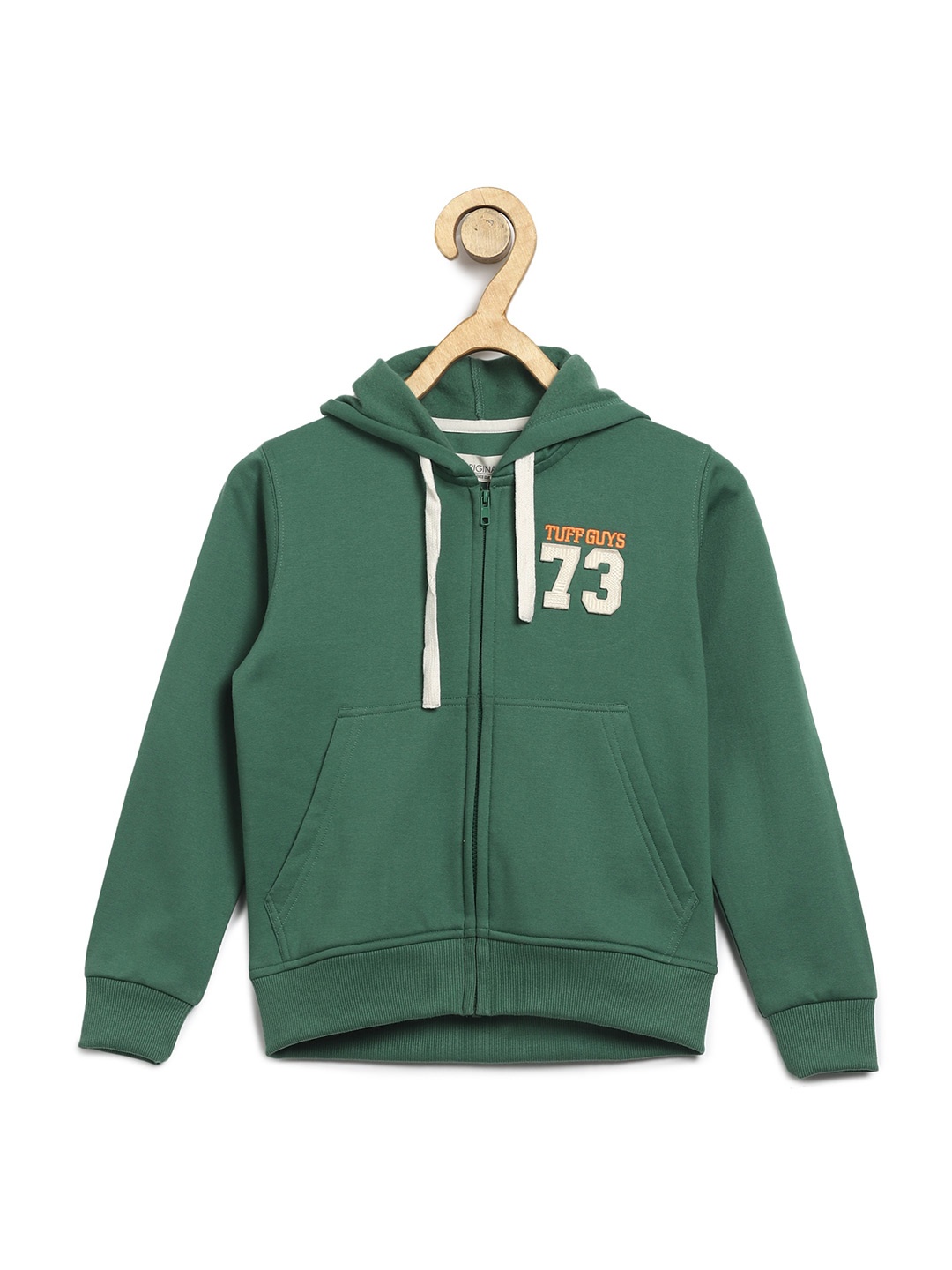 

Alan Jones Boys Embroidered Hooded Front-Open Sweatshirt, Green