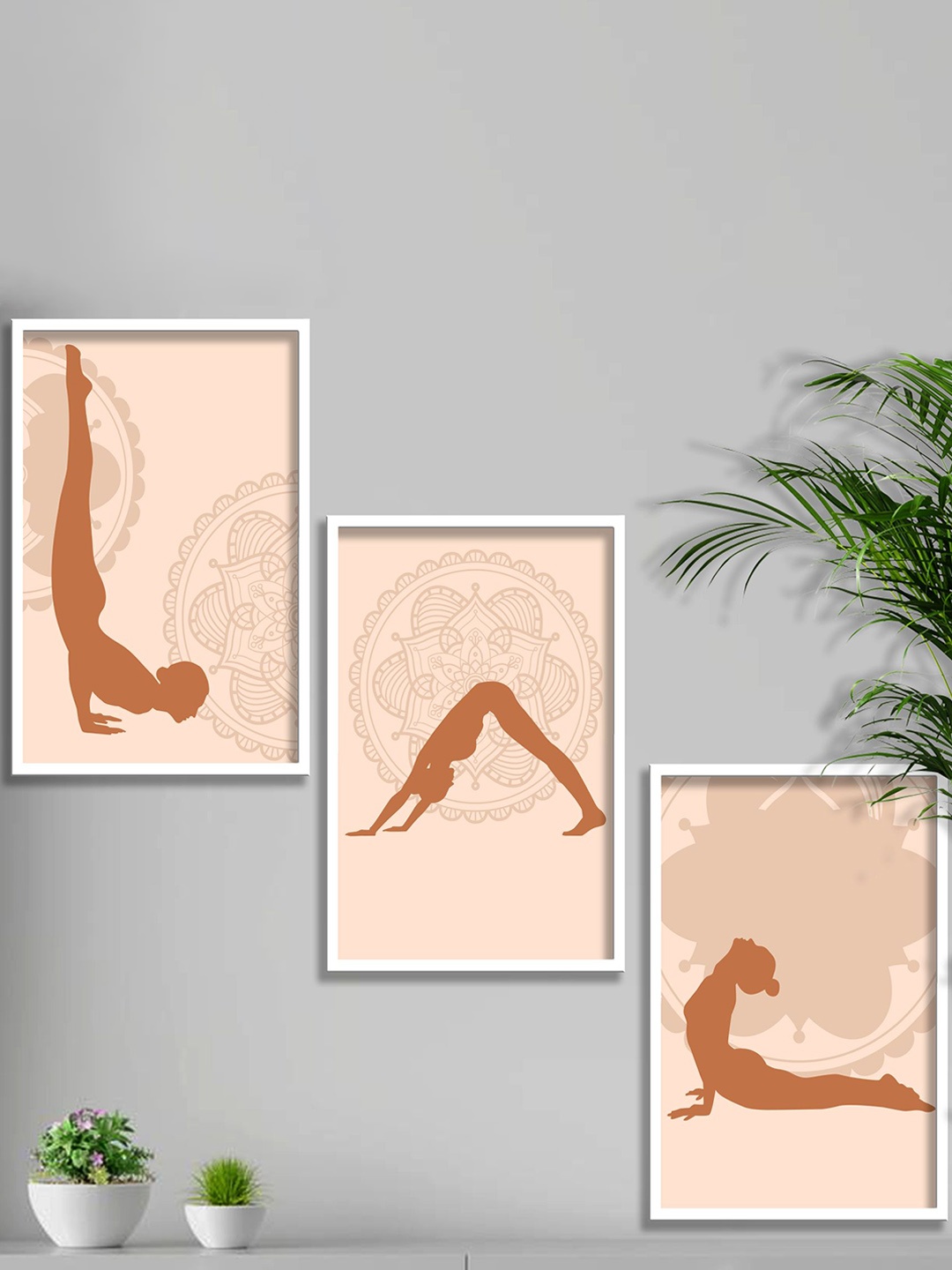 

SAF Brown 3 Pieces Modern Painting Wall Art