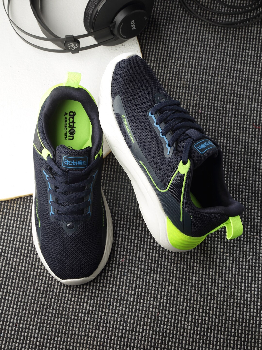 

Action Kids Mesh Running Sports Shoes, Navy blue