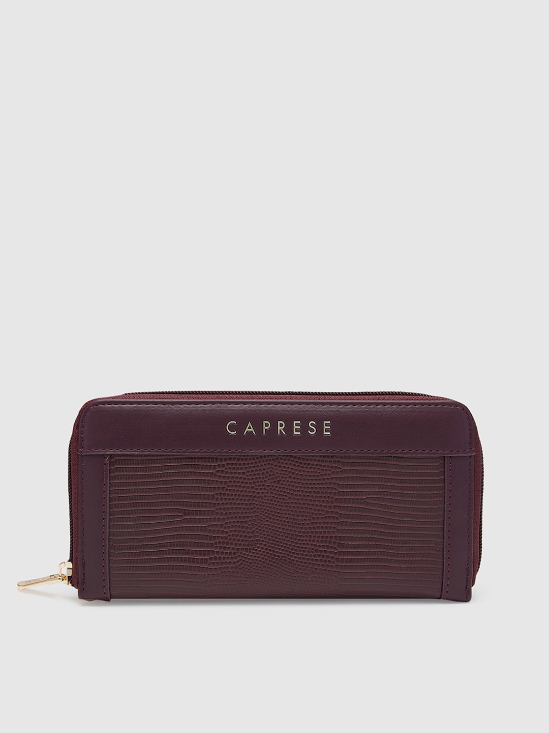 

Caprese Women Textured Zip Around Wallet, Maroon