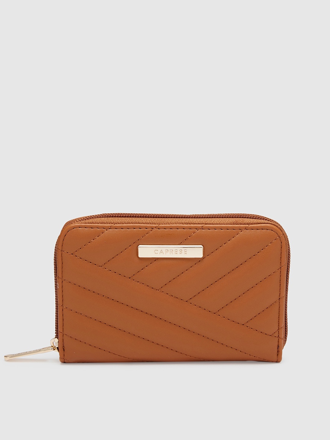 

Caprese Textured Zip Around Wallet, Tan