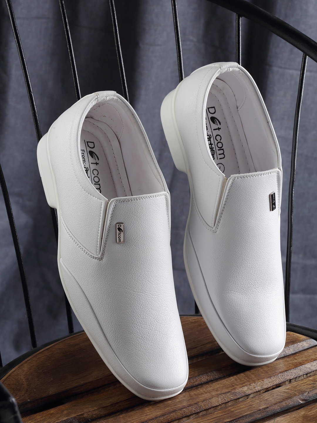 

Action Men Textured Formal Slip-On Shoes, White