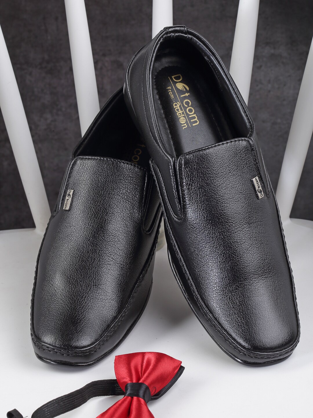 

Action Men Textured Formal Slip-On Shoes, Black