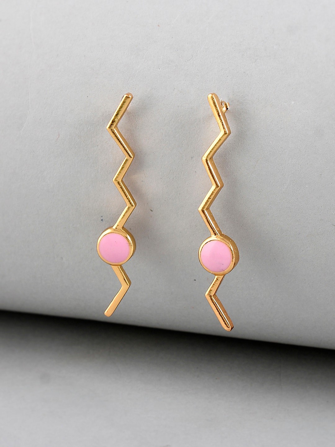 

Voylla Gold-Toned Contemporary Drop Earrings