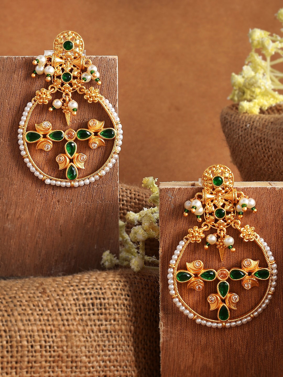 

Voylla Gold-Plated Classic Chandbalis Earrings