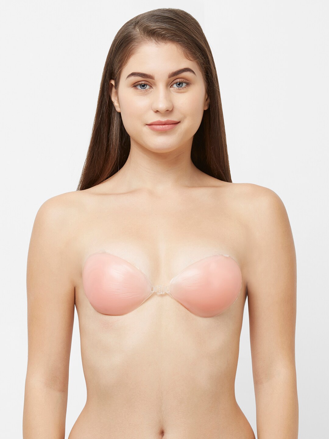 

FashionRack Half Coverage Self Adhesive Silicon Bra, Peach