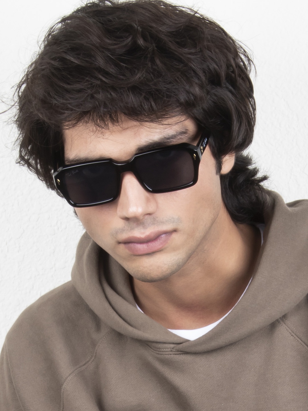 

Ted Smith Unisex Wayfarer Sunglasses with UV Protected Lens BOXY_C1, Black
