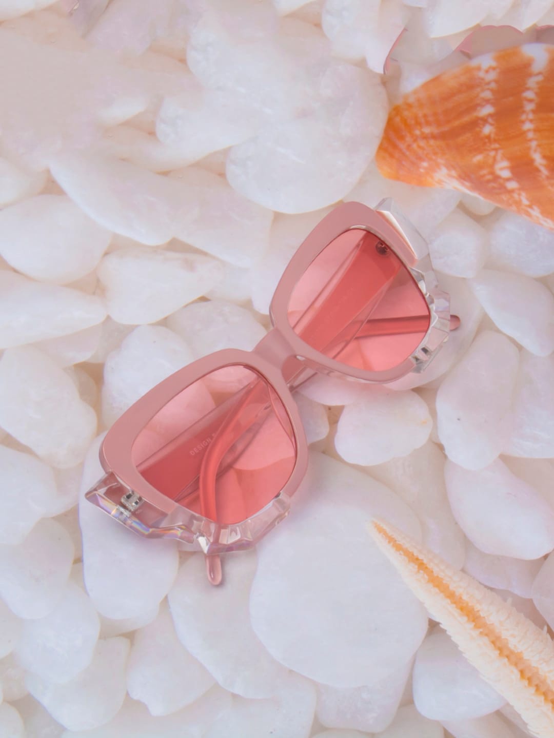 

Ted Smith Women Cateye Sunglasses with UV Protected Lens DEWDROPS_C4, Pink