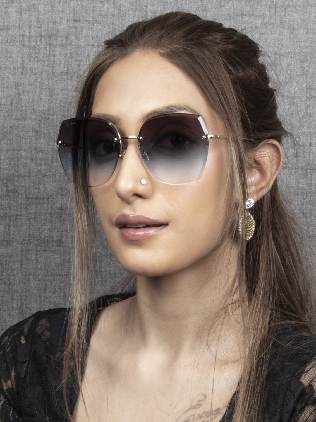

Ted Smith Women Blue Lens Cateye Sunglasses with UV Protected Lens SCANDAL 3_C3
