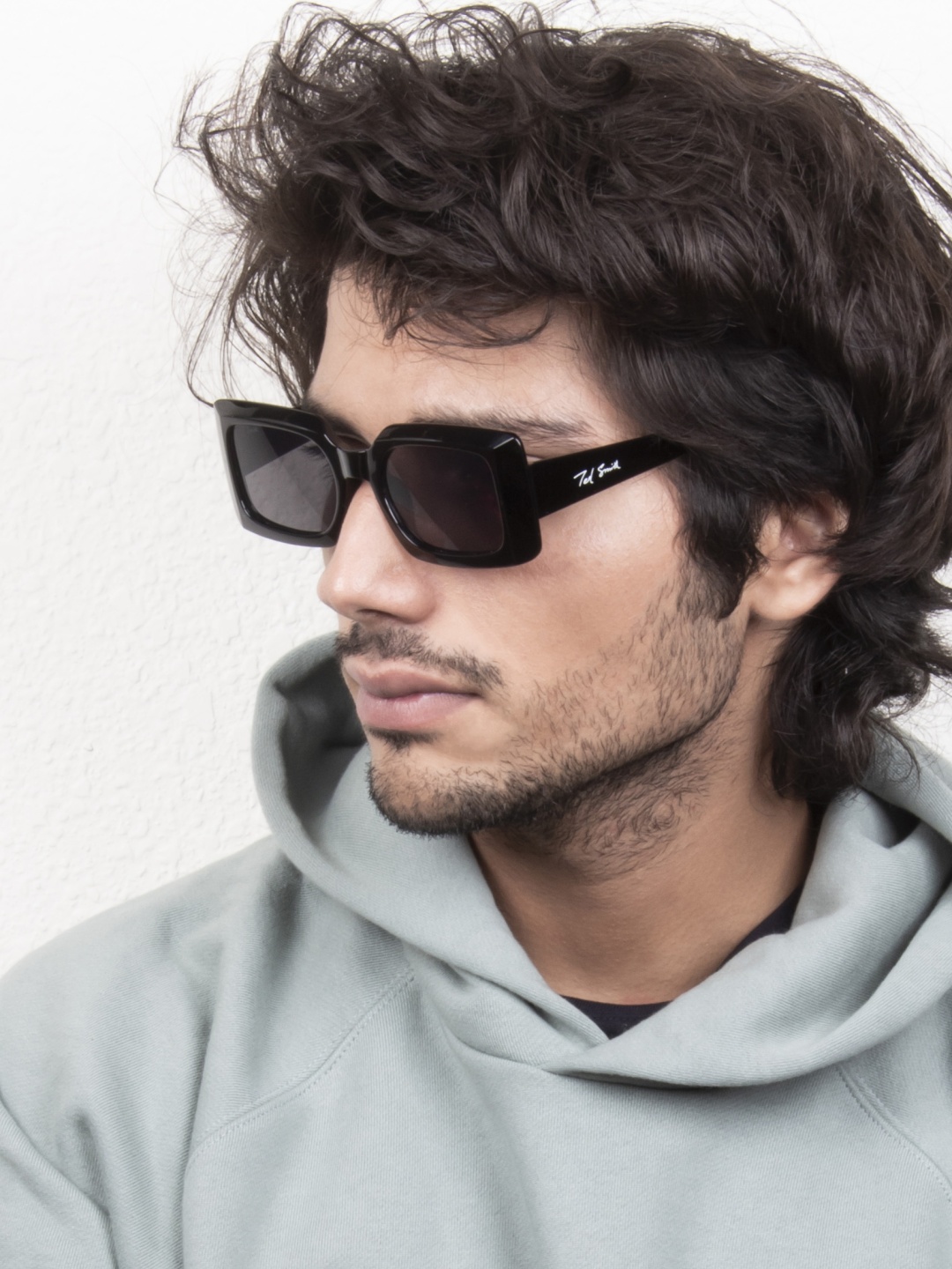 

Ted Smith Wayfarer Sunglasses with UV Protected Lens PURELUV_C1, Grey