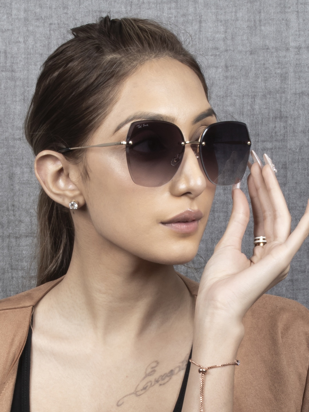 

Ted Smith Square Sunglasses with UV Protected Lens SCANDAL 3_C1, Purple