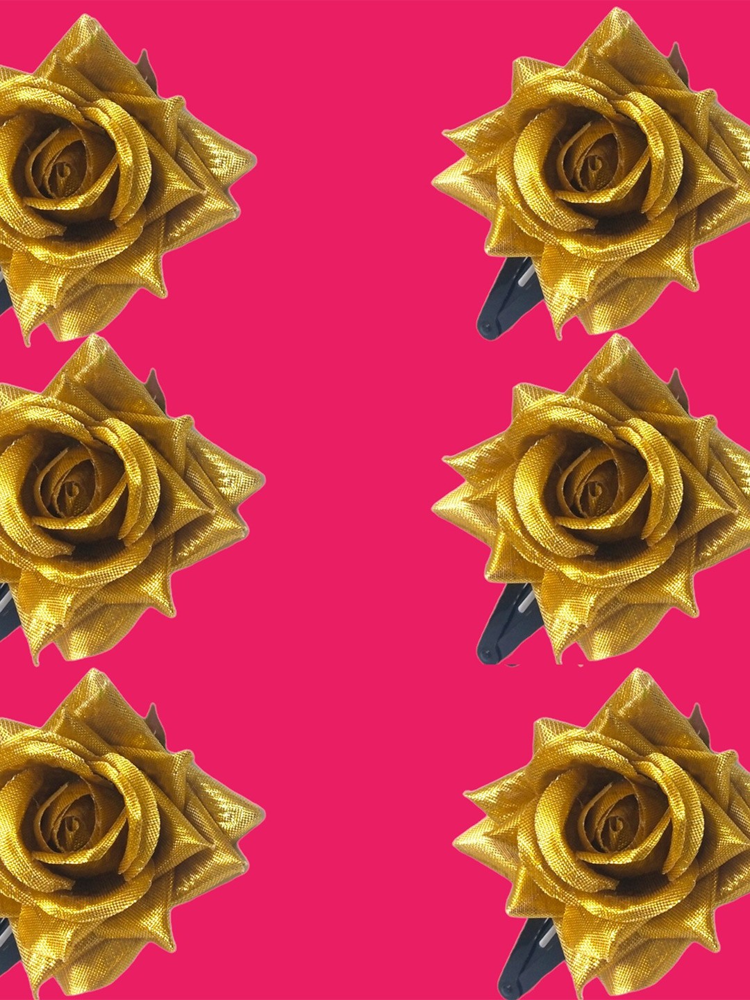 

LYF5STAR Set Of 6 Floral Tic Tac Hair Clips, Gold