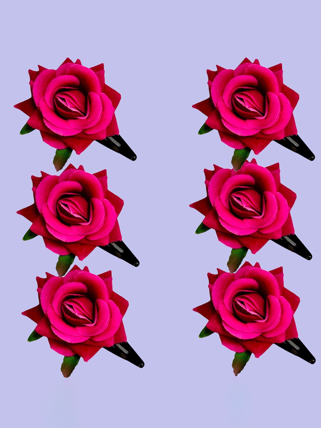 

LYF5STAR Set of 6 Floral U Pins, Pink