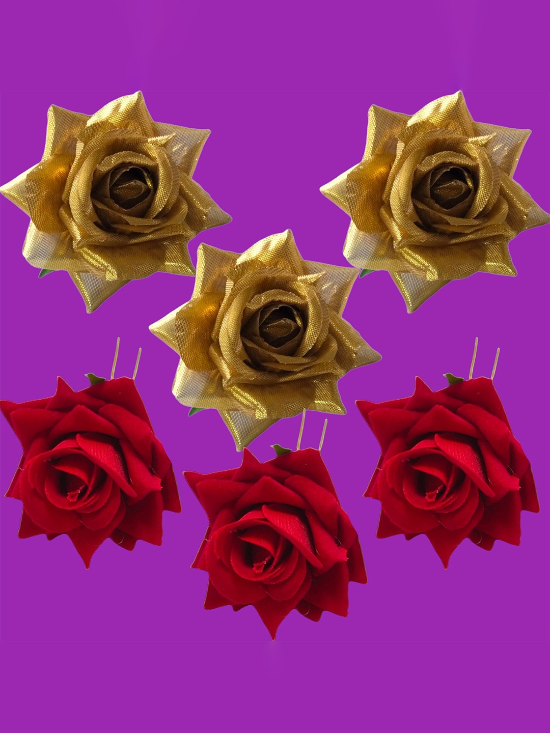 

LYF5STAR Set of 6 Floral U Pins, Red