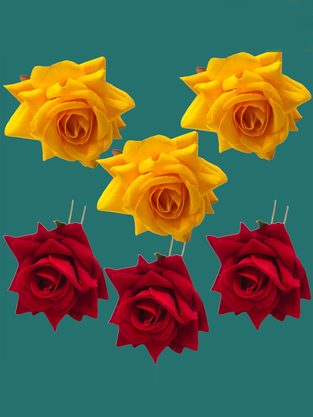 

LYF5STAR Set of 6 Floral U Pins, Red