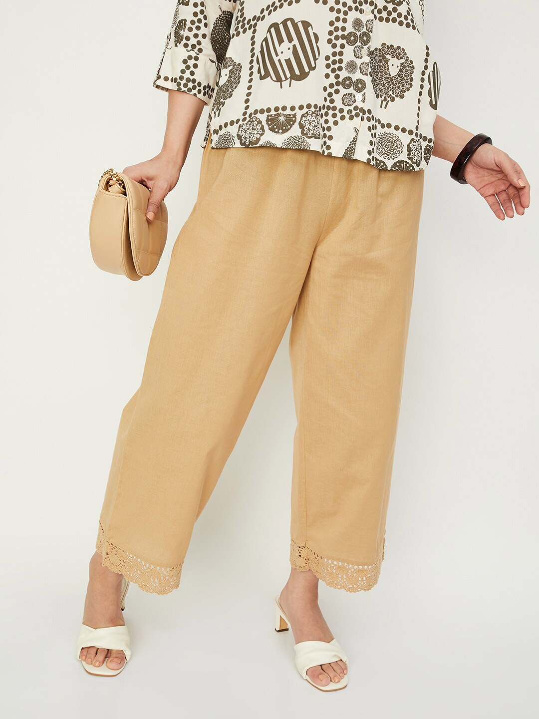 

max Women Wide Leg Palazzos, Beige