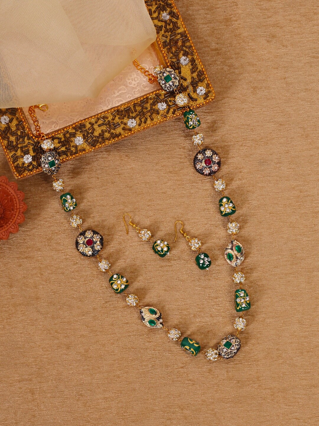 

ABDESIGNS Brass Gold-Plated Necklace & Earrings