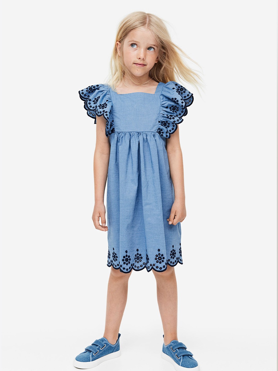 

H&M Girls Cotton Dress, Blue