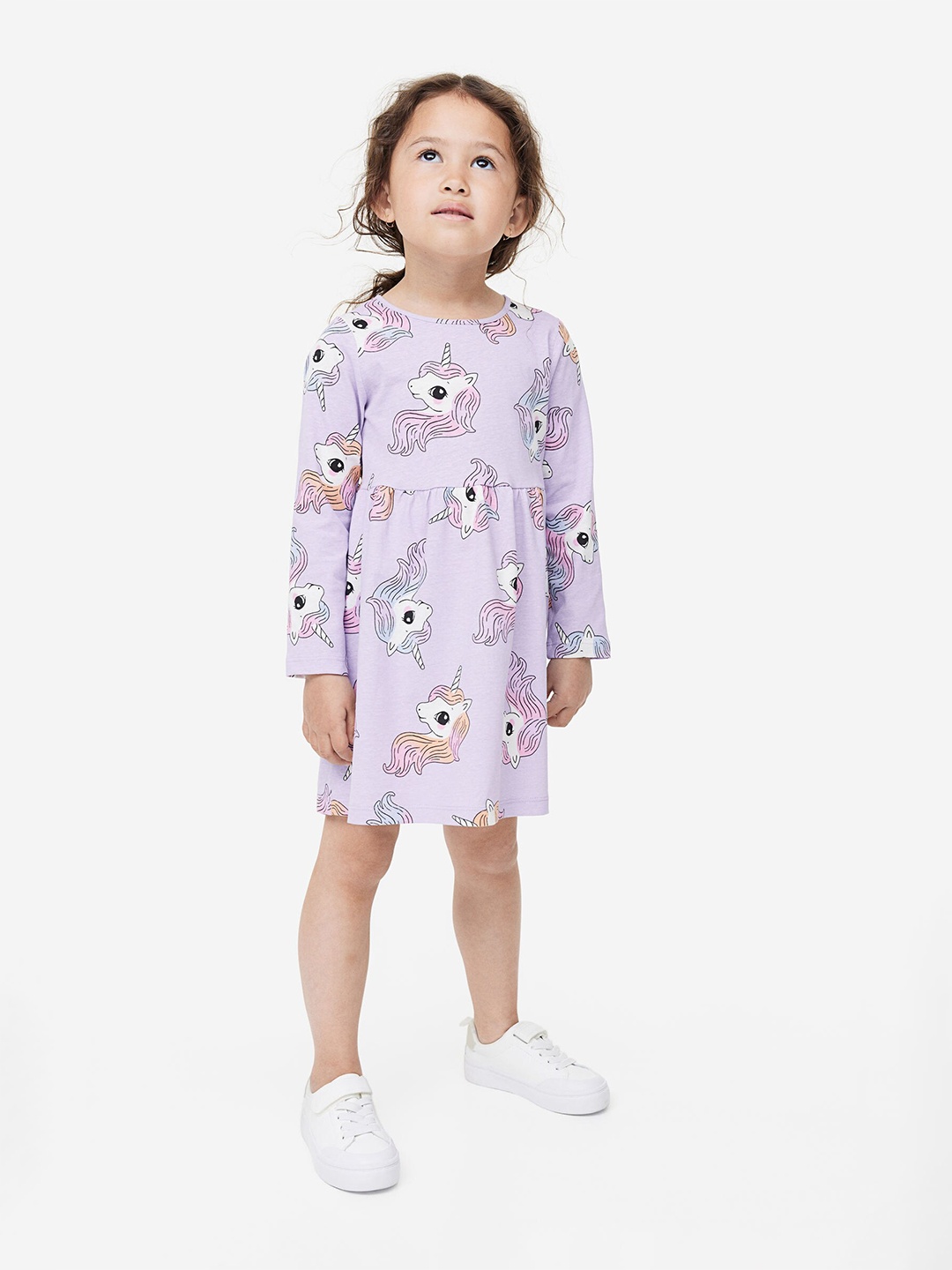 

H&M Girls Cotton Jersey Dress, Purple