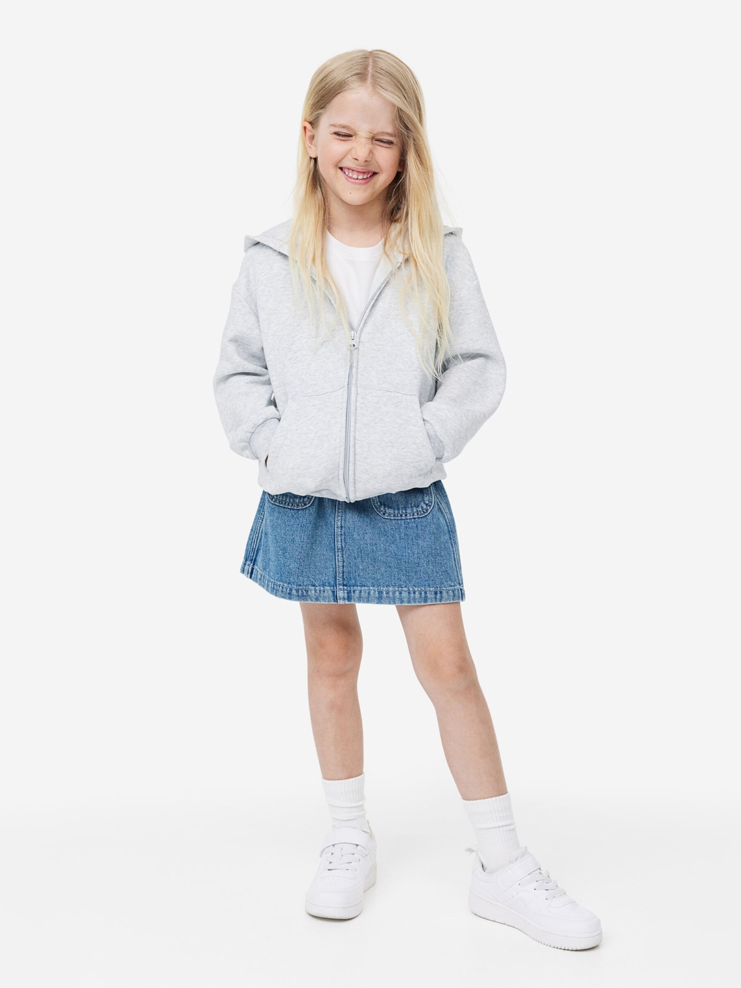 

H&M Girls Zip-Through Hoodie, Grey