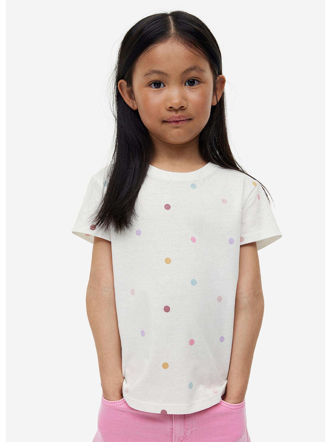 

H&M Girls 5-Pack Cotton T-shirts, Beige