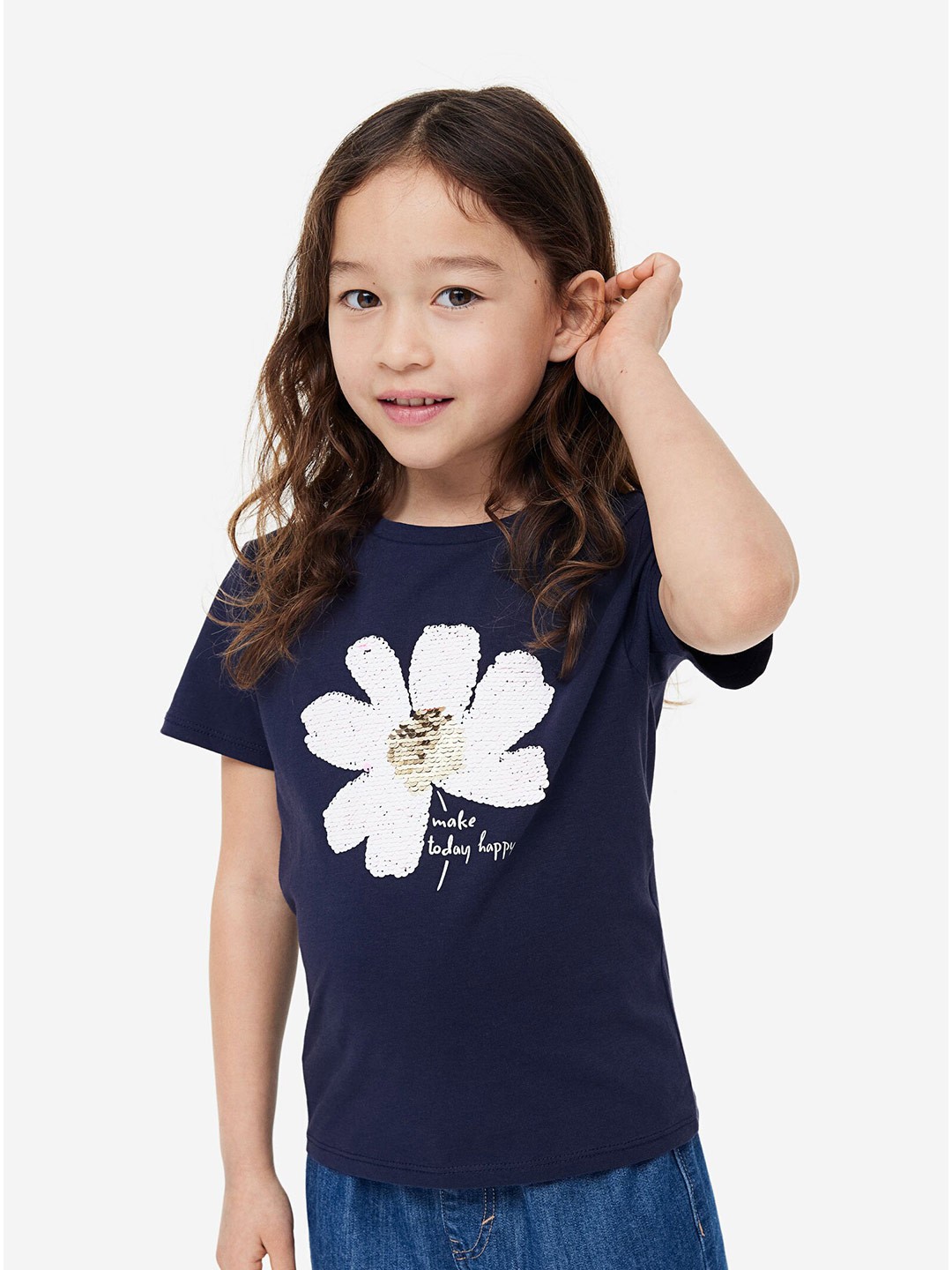 

H&M Girls Pure Cotton Top, Blue
